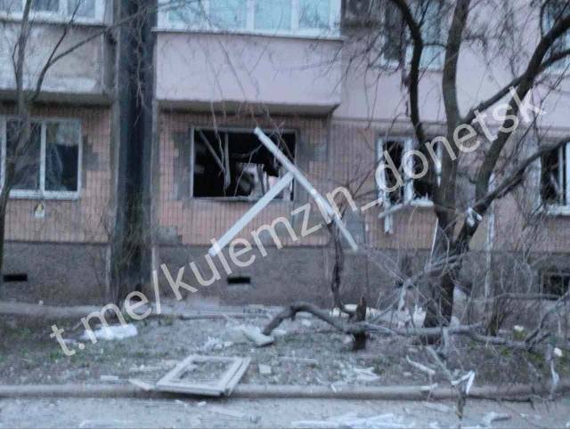 Вечерний обстрел Киевского района Донецка 27.03.2023