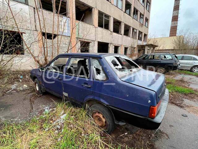 Обстрел автопарка в Калининском районе Донецка