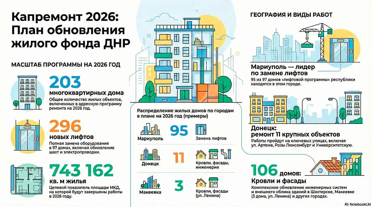 План капремонта домов в ДНР на 2026: полный список адресов