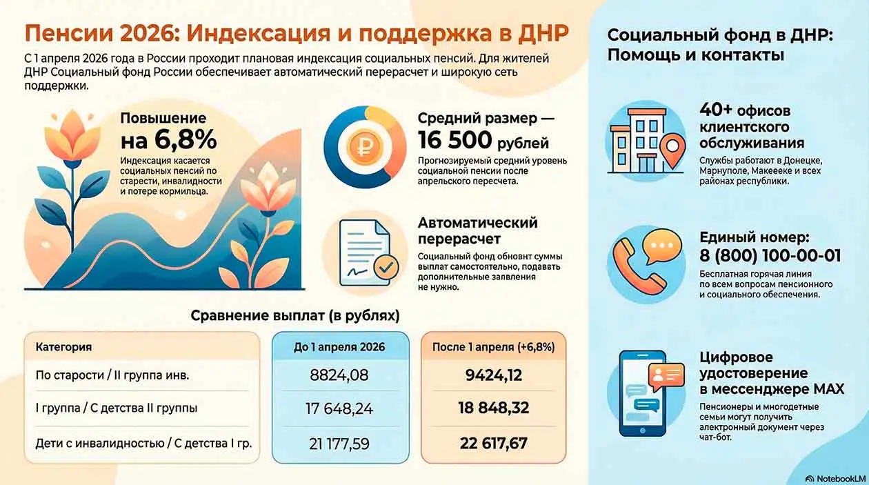 Социальная пенсия в ДНР: кому положена, автоматическая индексация, контакты